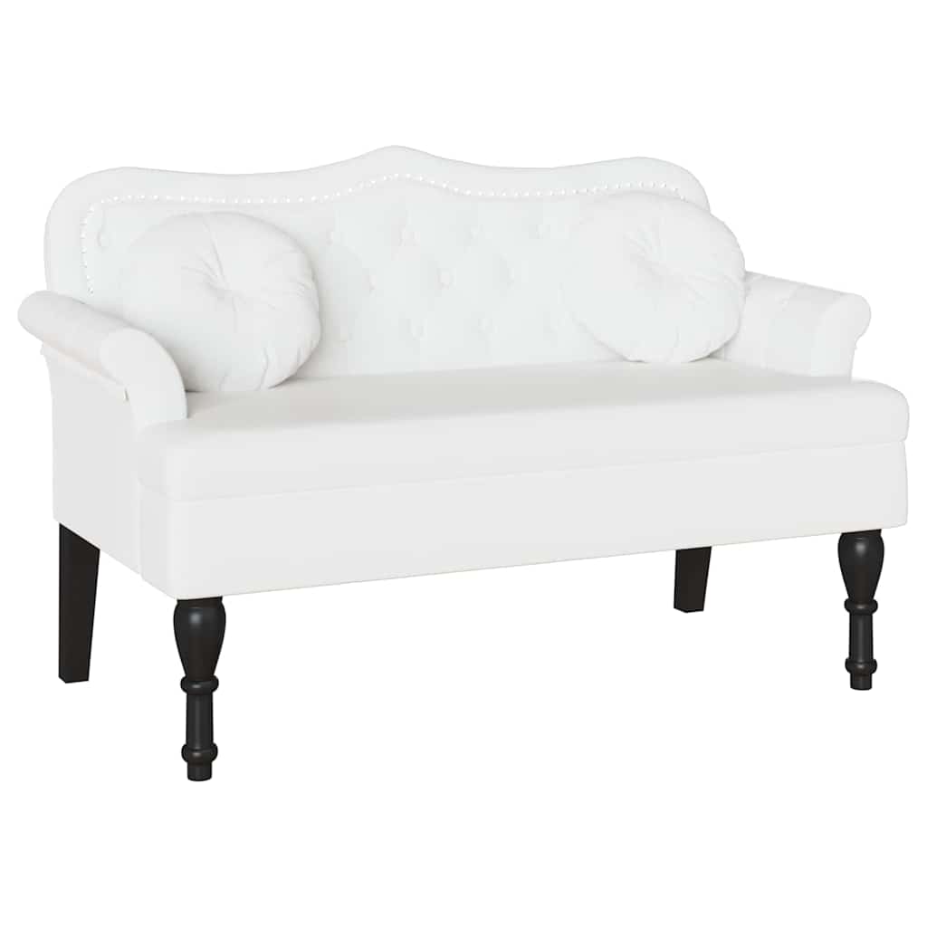 vidaXL Fotel Chesterfield Biały 120,5 x 65 x 75 cm Skóra ekologiczna