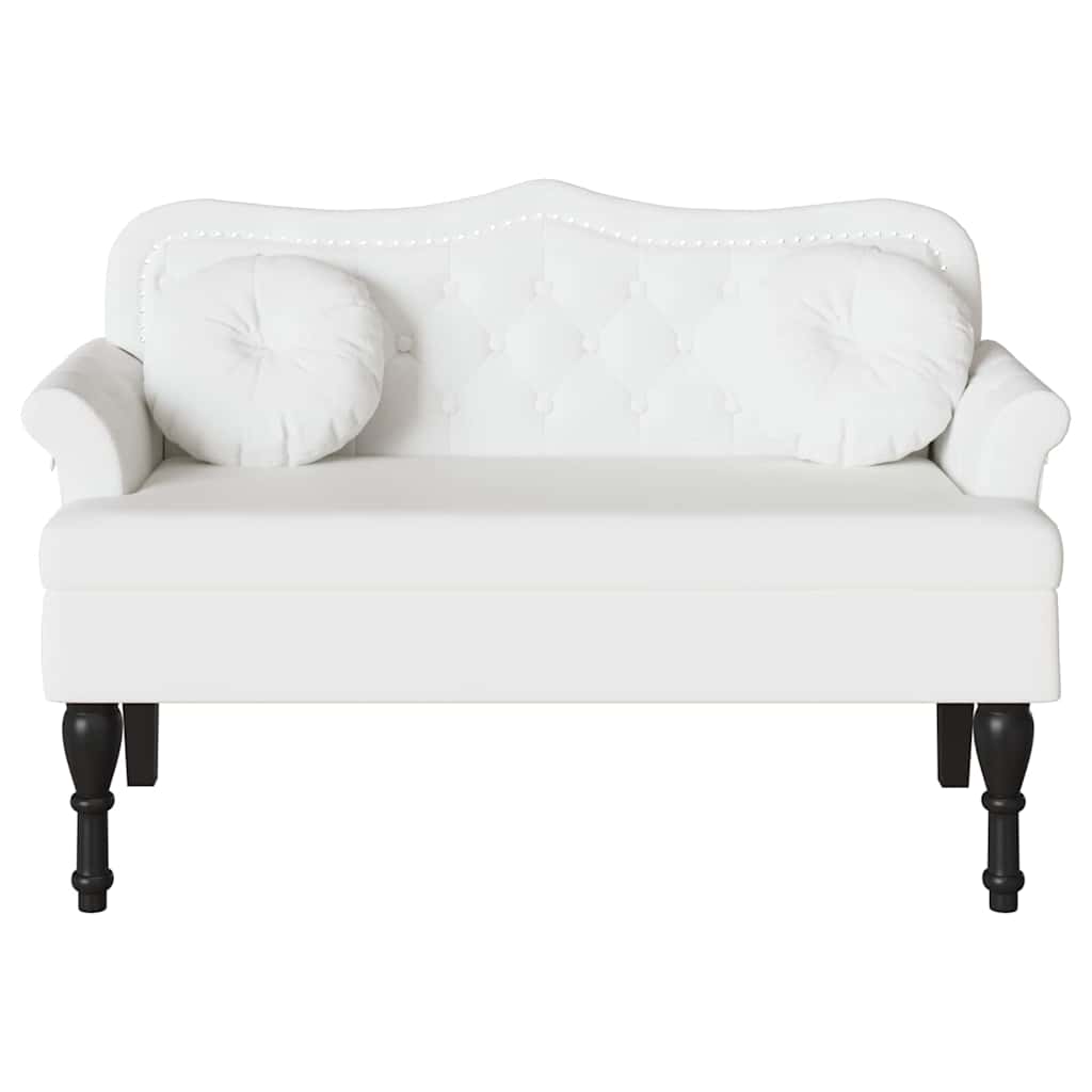 vidaXL Fotel Chesterfield Biały 120,5 x 65 x 75 cm Skóra ekologiczna