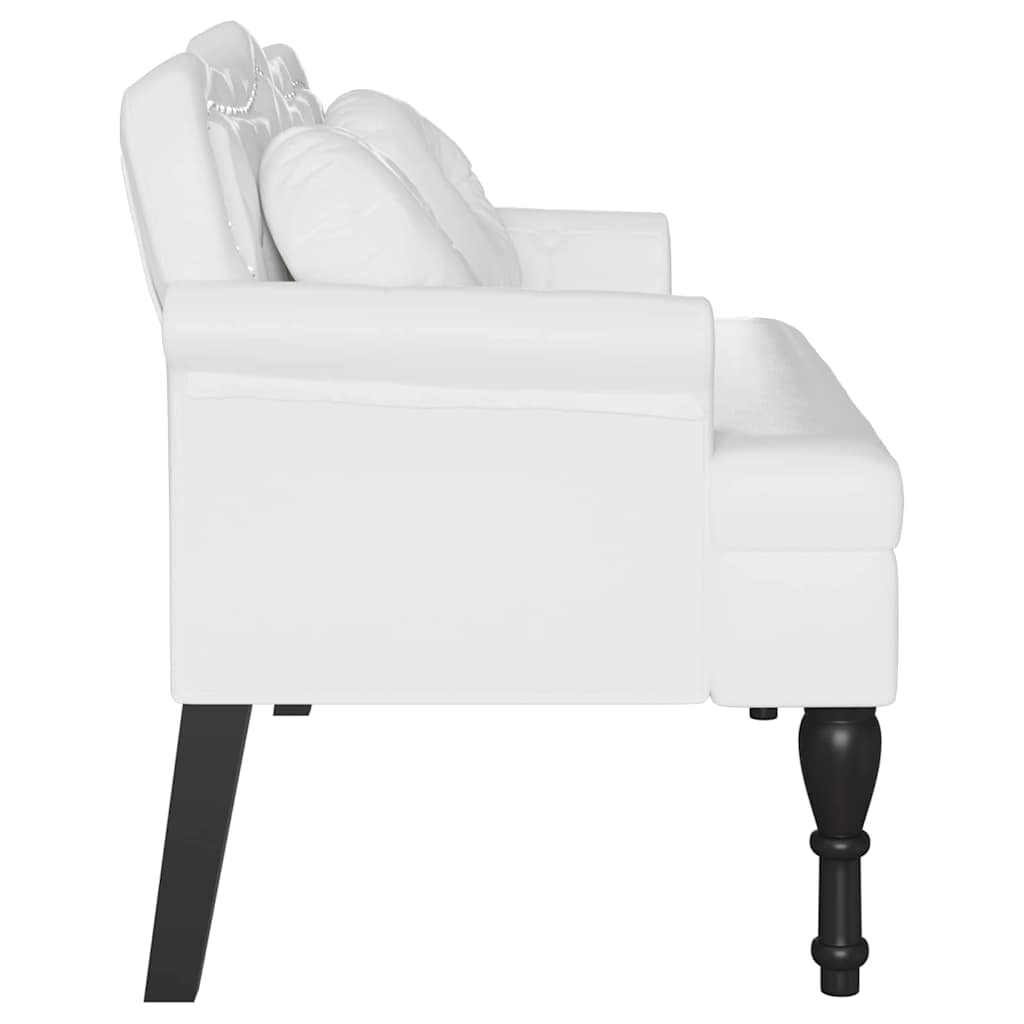 vidaXL Fotel Chesterfield Biały 120,5 x 65 x 75 cm Skóra ekologiczna