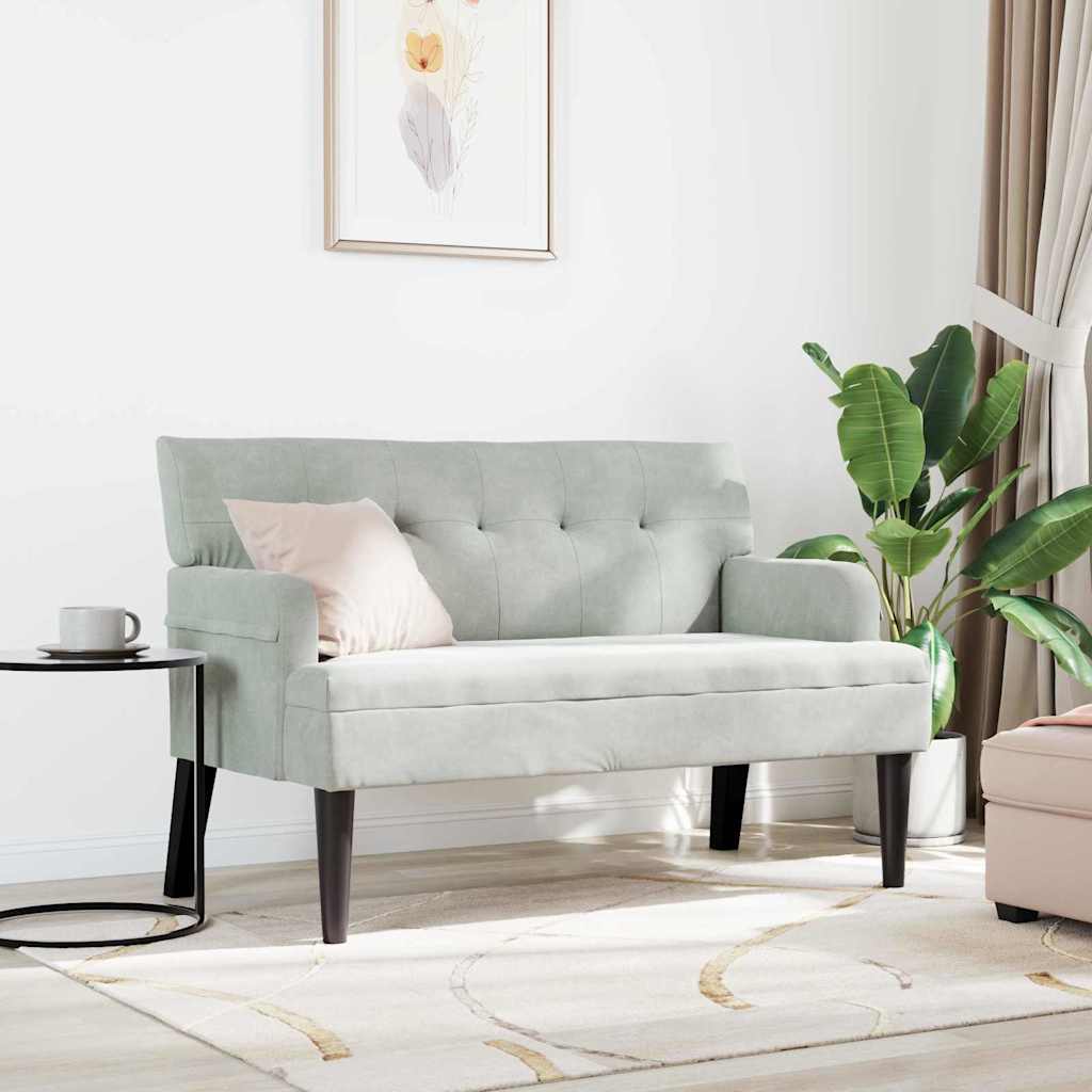 vidaXL Fotel Chesterfield Jasnoszary 112 x 65,5 x 75 cm Aksamit