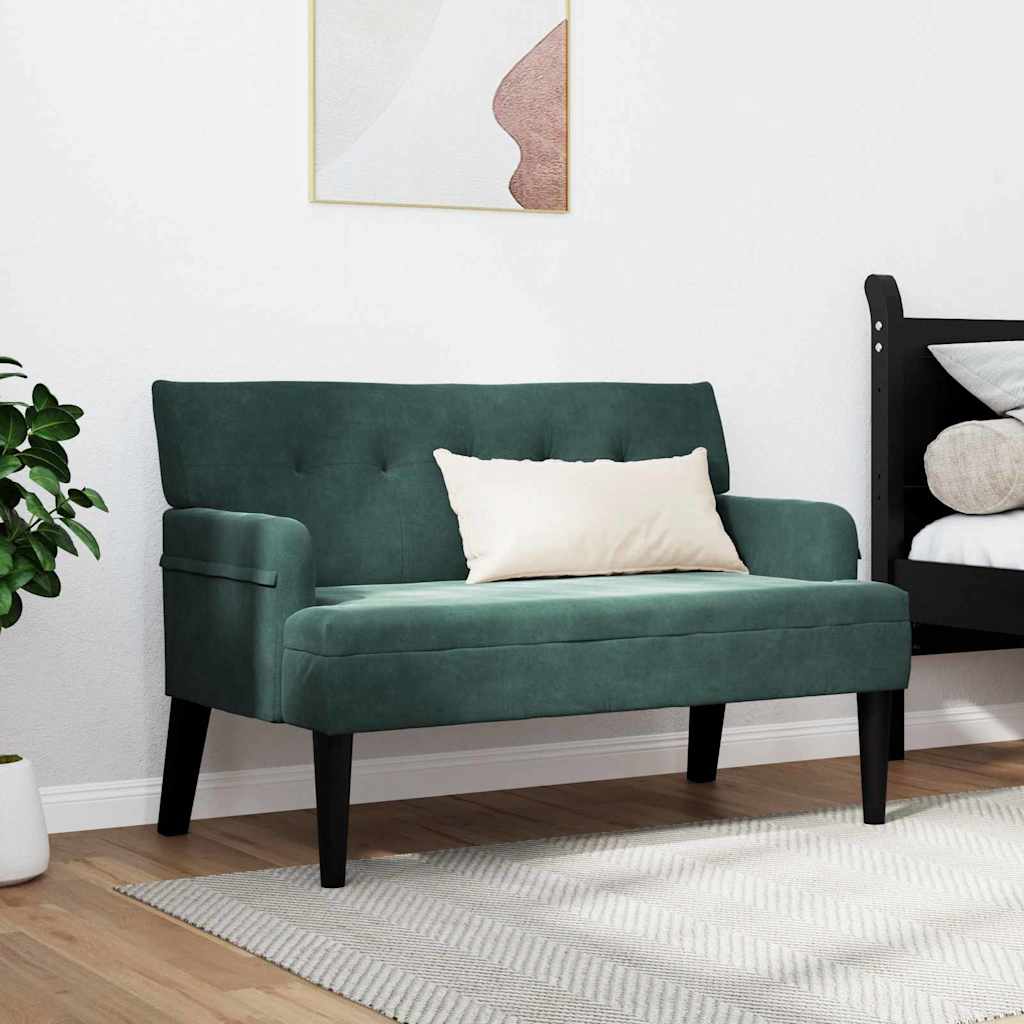 vidaXL Fotel Chesterfield Ciemna zieleń 112 x 65,5 x 75 cm Aksamit
