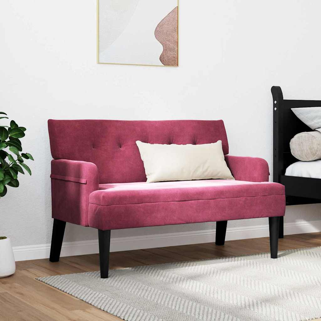 vidaXL Fotel Chesterfield Czerwone wino 112 x 65,5 x 75 cm Aksamit