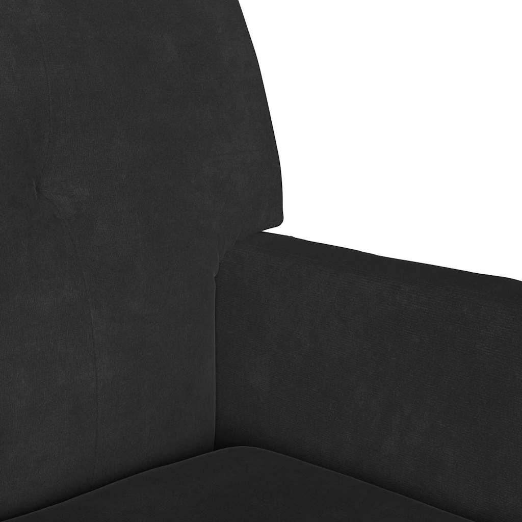 vidaXL Fotel Chesterfield Czarny 112 x 65,5 x 75 cm Aksamit