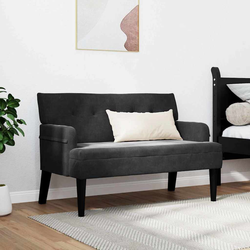 vidaXL Fotel Chesterfield Czarny 112 x 65,5 x 75 cm Aksamit