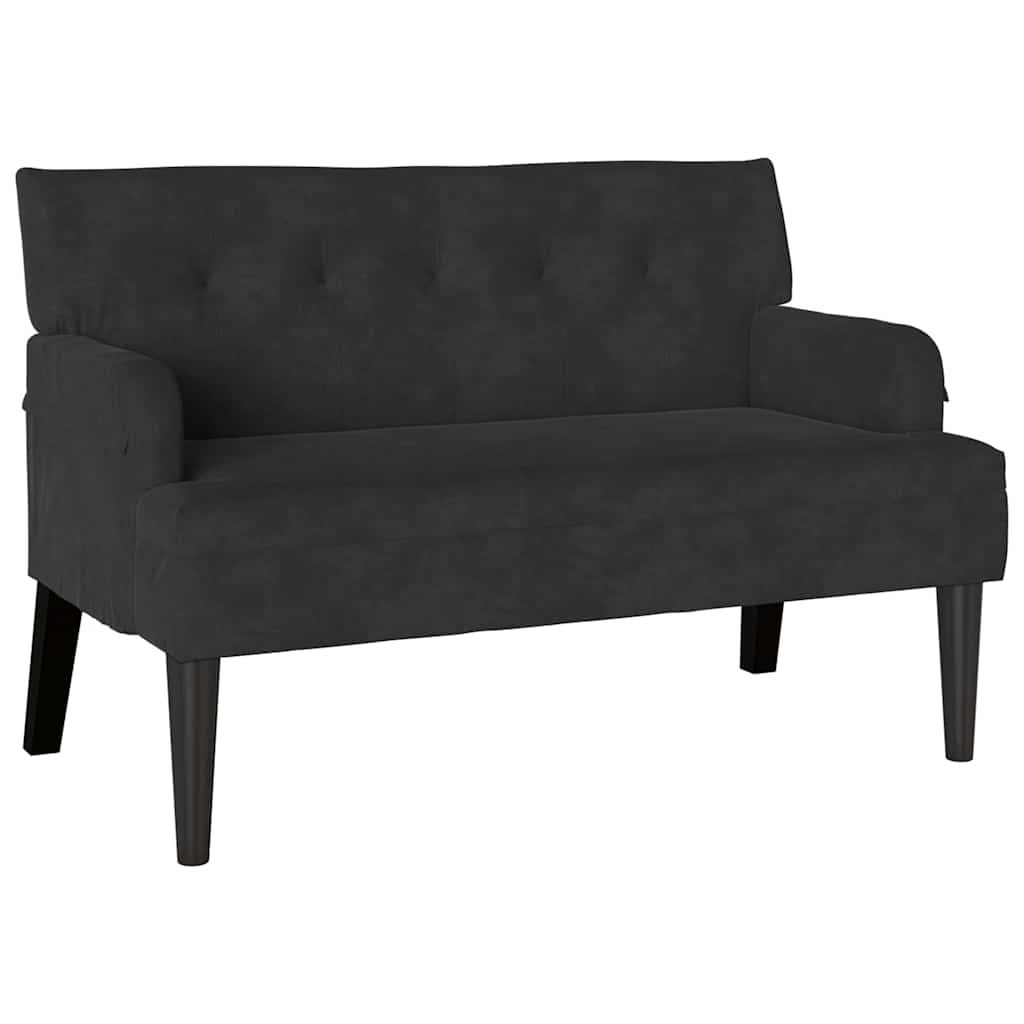 vidaXL Fotel Chesterfield Czarny 112 x 65,5 x 75 cm Aksamit
