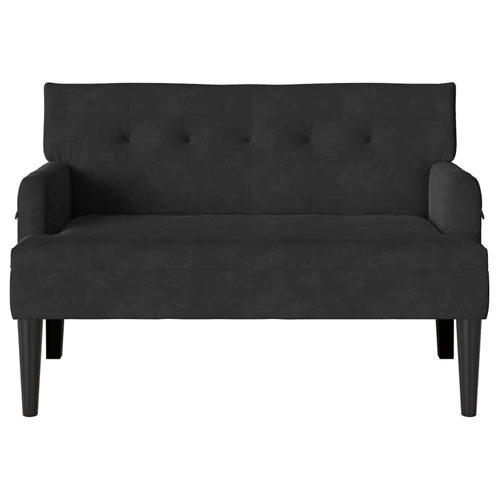 vidaXL Fotel Chesterfield Czarny 112 x 65,5 x 75 cm Aksamit