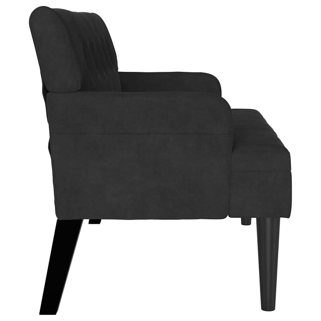 vidaXL Fotel Chesterfield Czarny 112 x 65,5 x 75 cm Aksamit