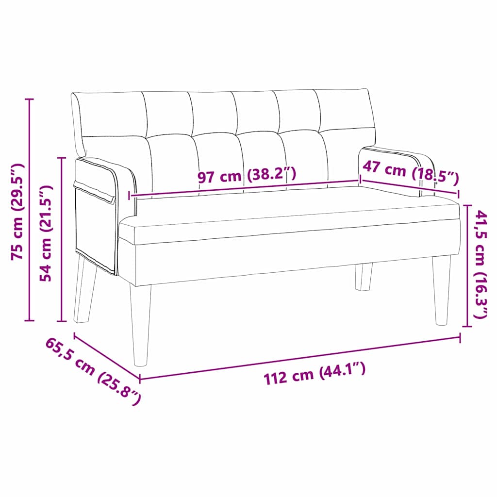 vidaXL Fotel Chesterfield Czarny 112 x 65,5 x 75 cm Aksamit