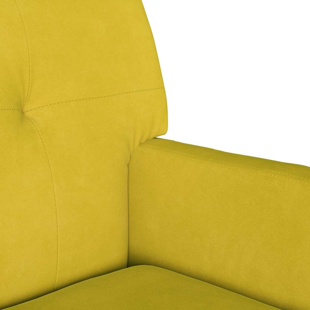 vidaXL Fotel Chesterfield Żółty 112 x 65,5 x 75 cm Aksamit