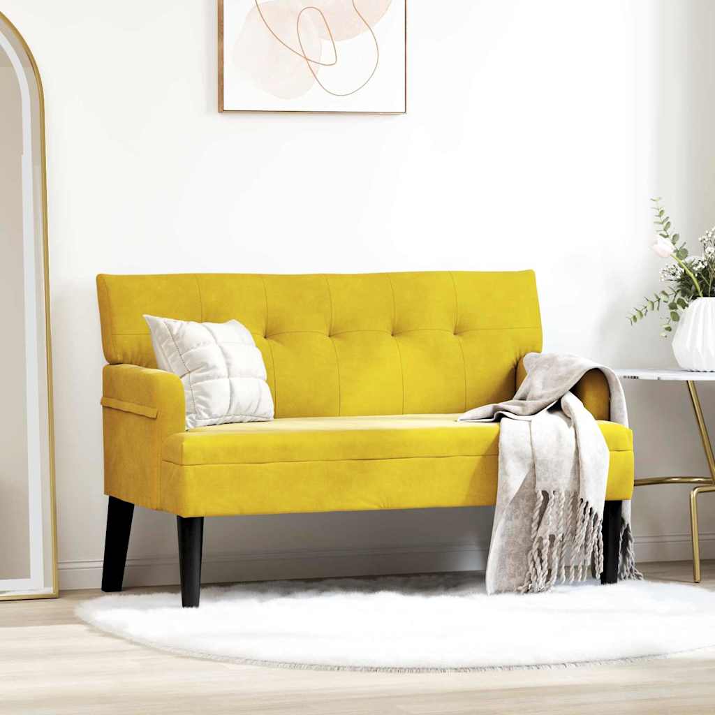 vidaXL Fotel Chesterfield Żółty 112 x 65,5 x 75 cm Aksamit