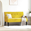 vidaXL Fotel Chesterfield Żółty 112 x 65,5 x 75 cm Aksamit