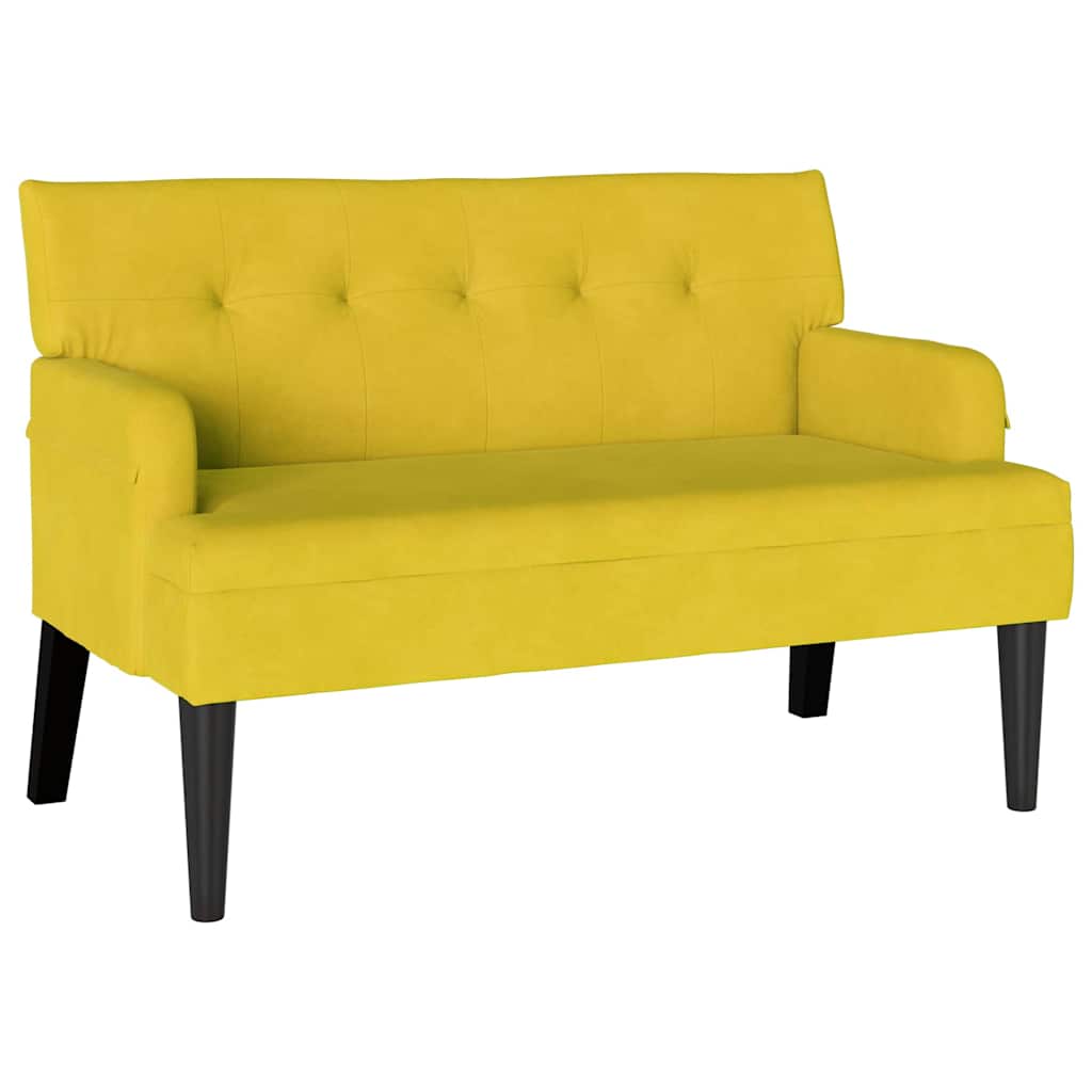 vidaXL Fotel Chesterfield Żółty 112 x 65,5 x 75 cm Aksamit