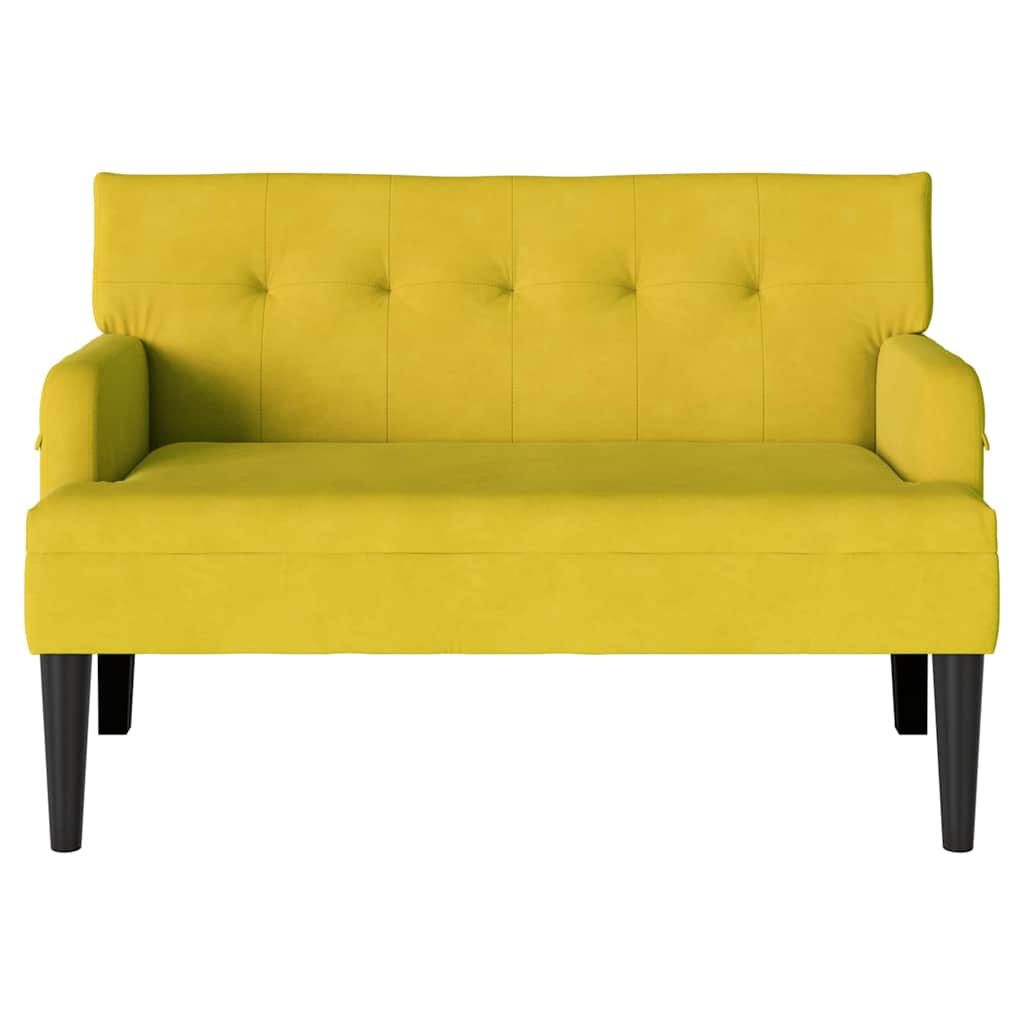 vidaXL Fotel Chesterfield Żółty 112 x 65,5 x 75 cm Aksamit