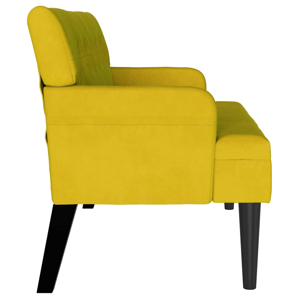 vidaXL Fotel Chesterfield Żółty 112 x 65,5 x 75 cm Aksamit