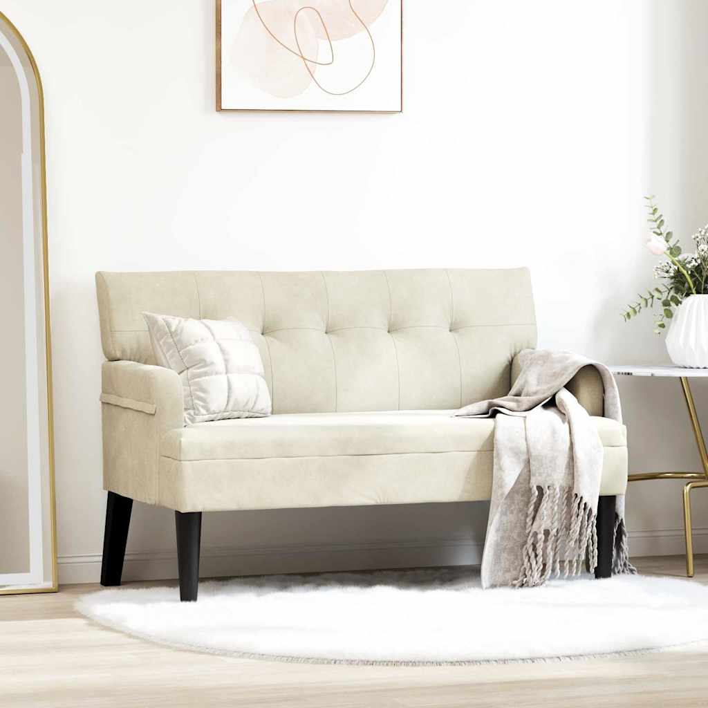 vidaXL Fotel Chesterfield Kremowy 112 x 65,5 x 75 cm Aksamit