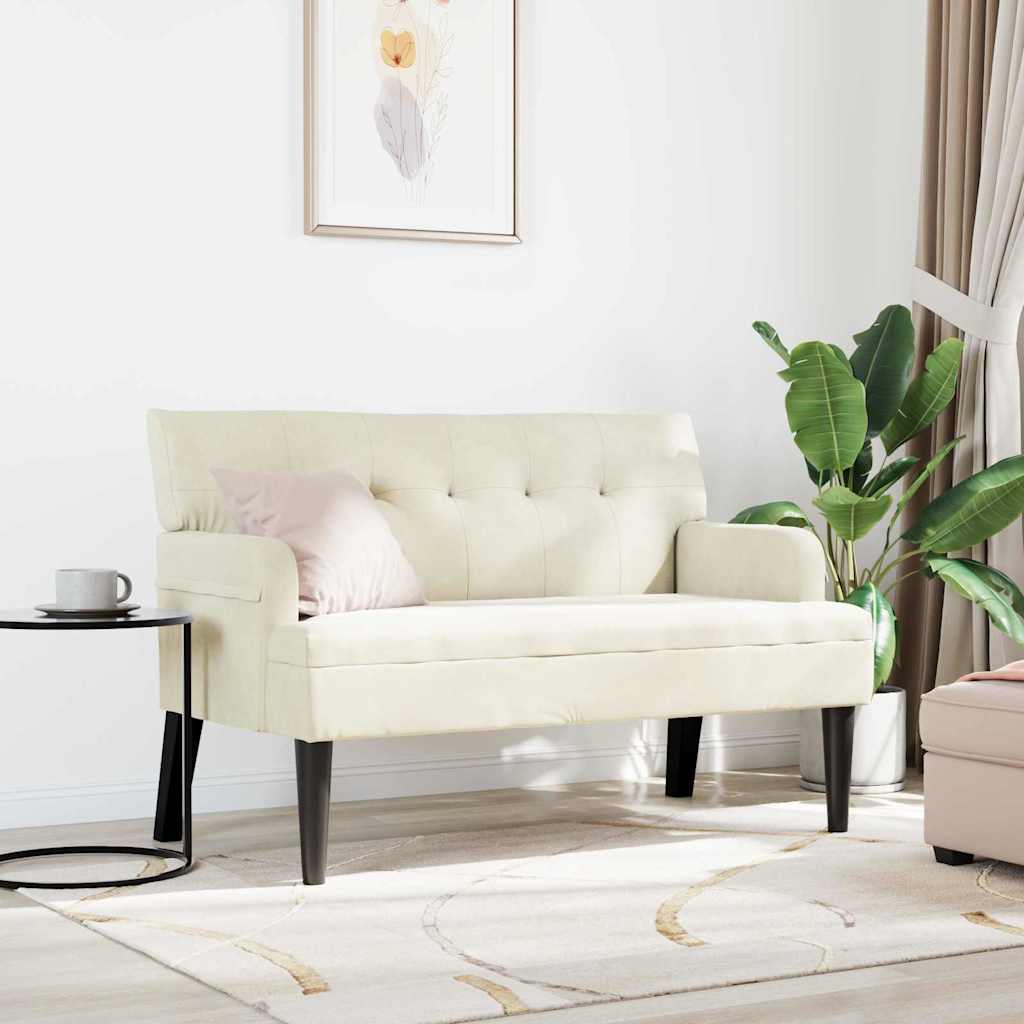 vidaXL Fotel Chesterfield Kremowy 112 x 65,5 x 75 cm Aksamit