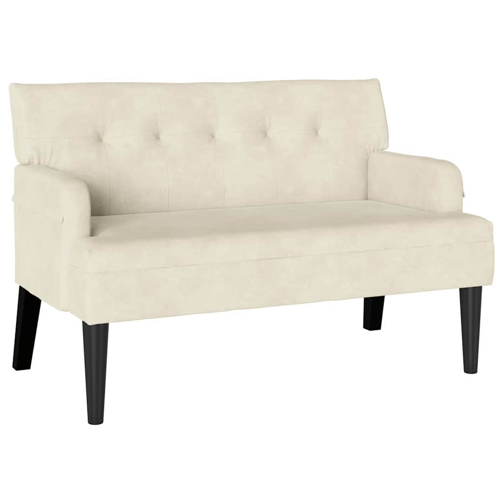 vidaXL Fotel Chesterfield Kremowy 112 x 65,5 x 75 cm Aksamit
