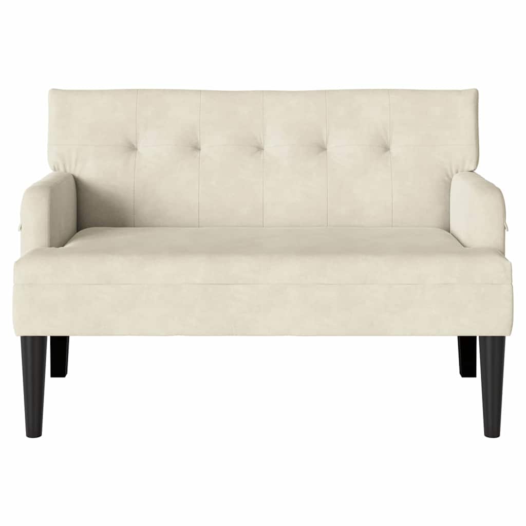 vidaXL Fotel Chesterfield Kremowy 112 x 65,5 x 75 cm Aksamit