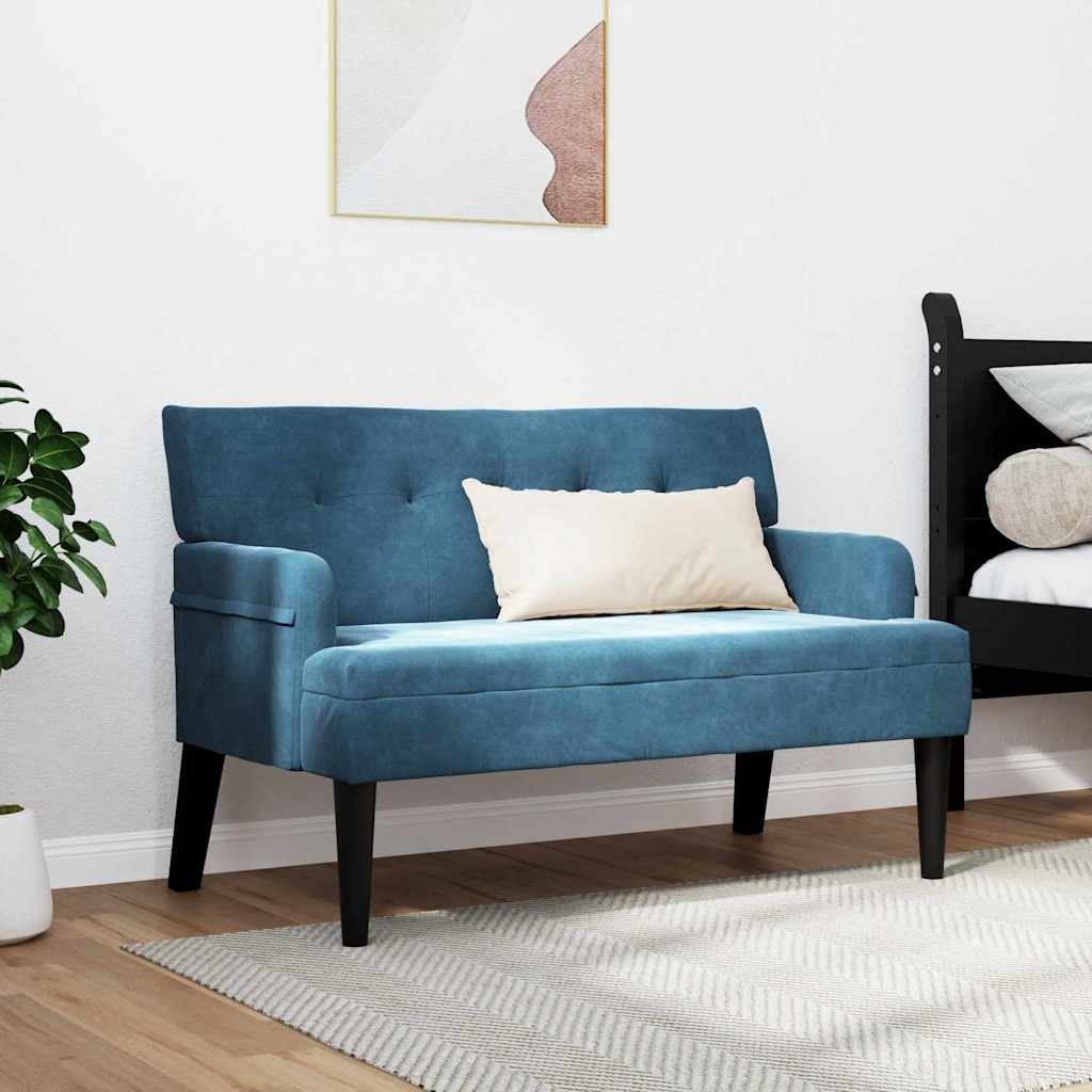 vidaXL Fotel Chesterfield Niebieski 112 x 65,5 x 75 cm Aksamit