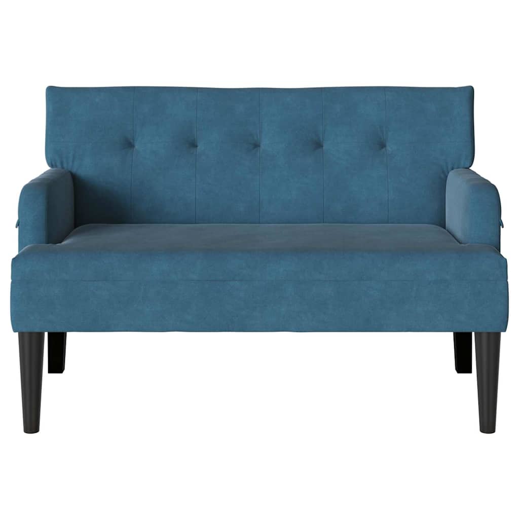 vidaXL Fotel Chesterfield Niebieski 112 x 65,5 x 75 cm Aksamit