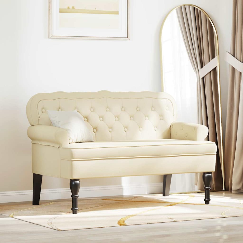 vidaXL Fotel Chesterfield Kremowy 119,5 x 64,5 x 75 cm