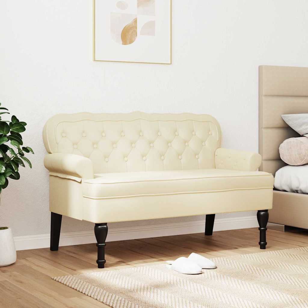 vidaXL Fotel Chesterfield Kremowy 119,5 x 64,5 x 75 cm