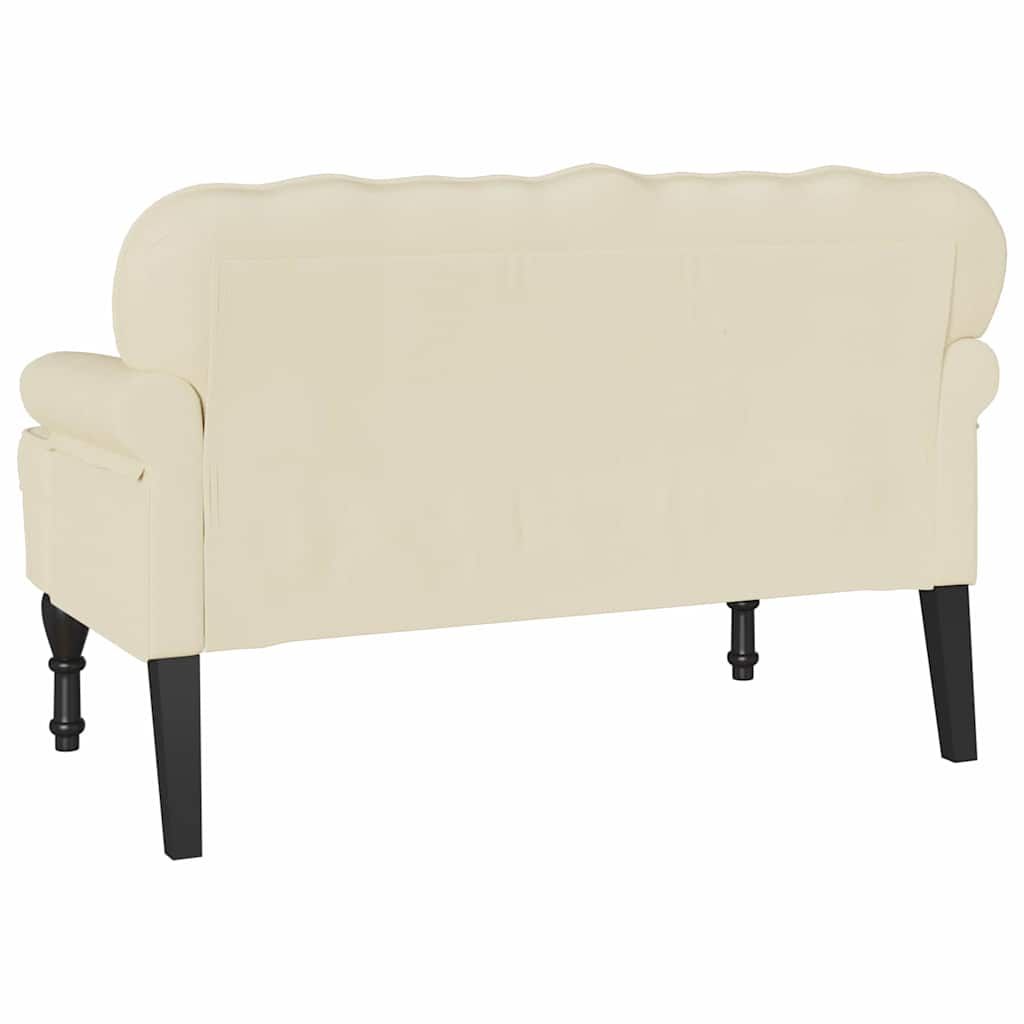 vidaXL Fotel Chesterfield Kremowy 119,5 x 64,5 x 75 cm