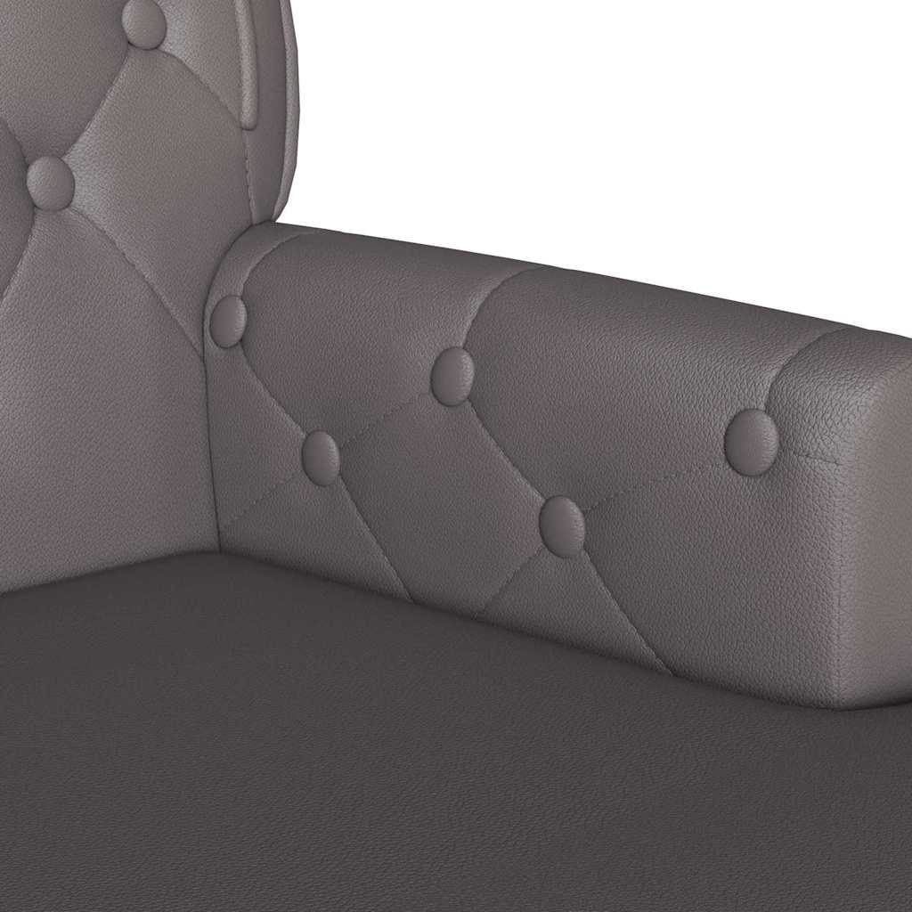 vidaXL Fotel Chesterfield Szary 119,5 x 64,5 x 75 cm Skóra ekologiczna