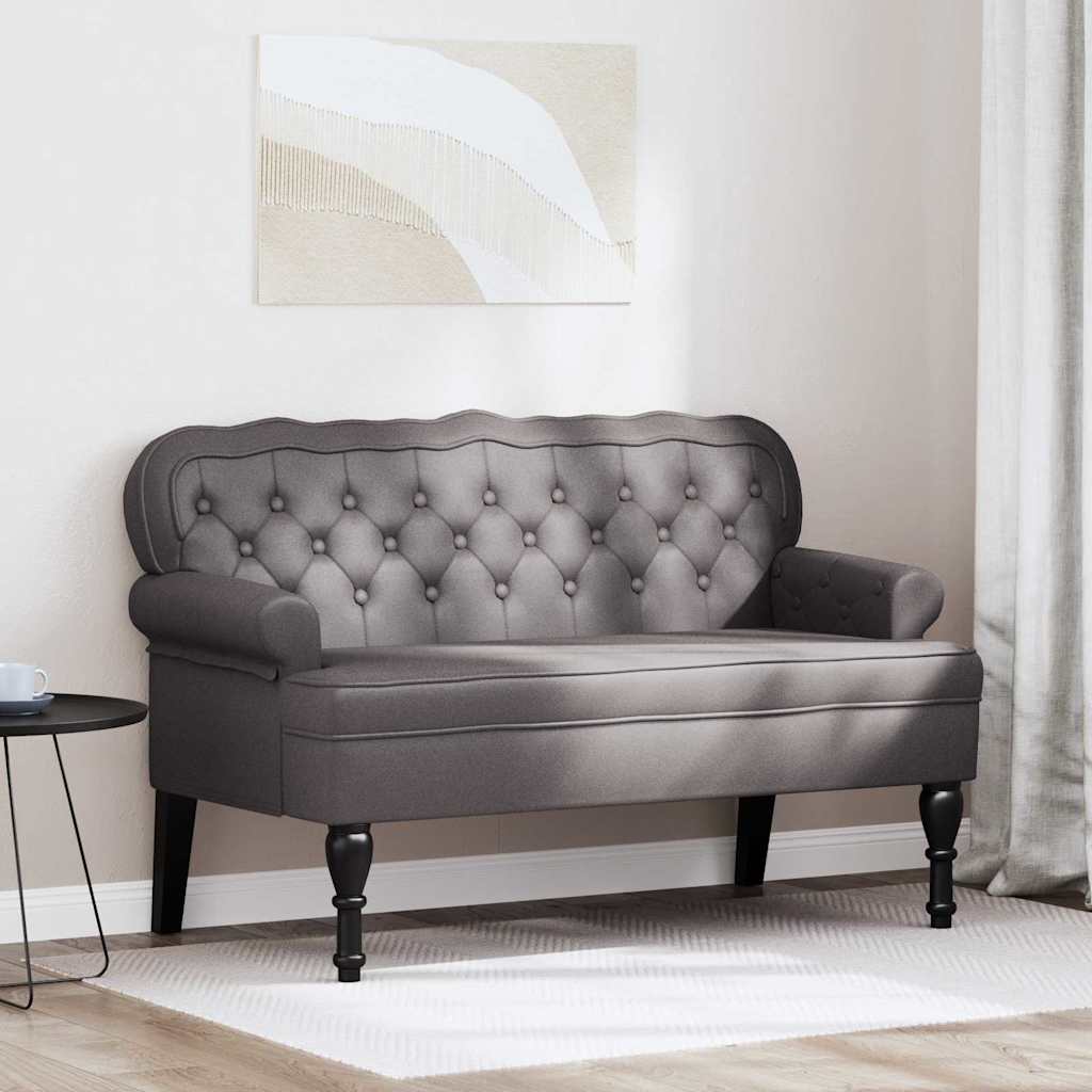 vidaXL Fotel Chesterfield Szary 119,5 x 64,5 x 75 cm Skóra ekologiczna