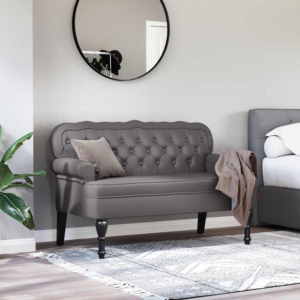 vidaXL Fotel Chesterfield Szary 119,5 x 64,5 x 75 cm Skóra ekologiczna