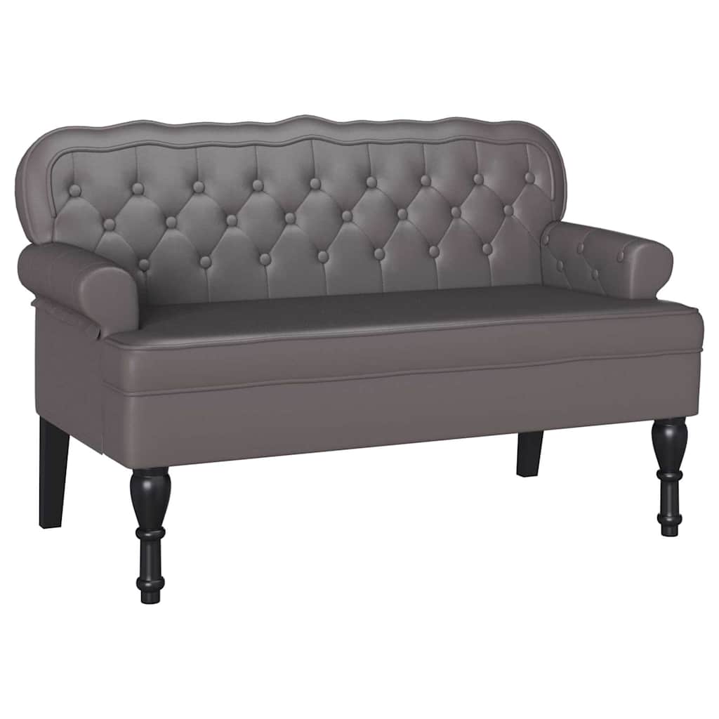 vidaXL Fotel Chesterfield Szary 119,5 x 64,5 x 75 cm Skóra ekologiczna
