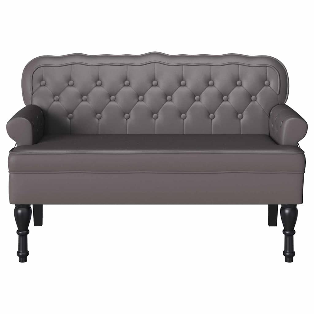 vidaXL Fotel Chesterfield Szary 119,5 x 64,5 x 75 cm Skóra ekologiczna