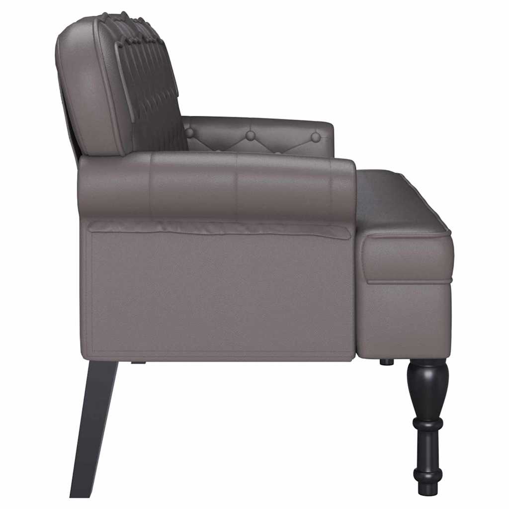 vidaXL Fotel Chesterfield Szary 119,5 x 64,5 x 75 cm Skóra ekologiczna