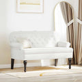 vidaXL Fotel Chesterfield Biały 119,5 x 64,5 x 75 cm Skóra ekologiczna