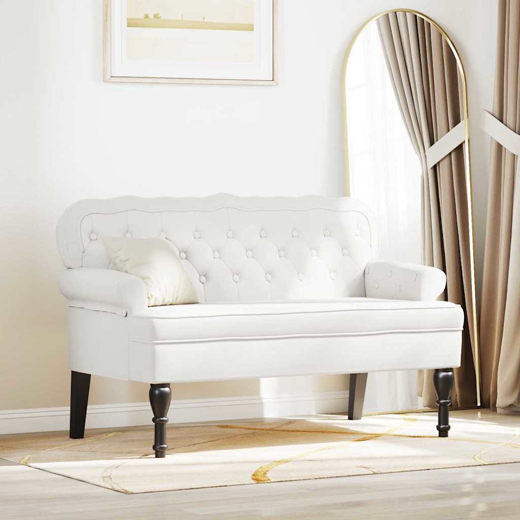 vidaXL Fotel Chesterfield Biały 119,5 x 64,5 x 75 cm Skóra ekologiczna