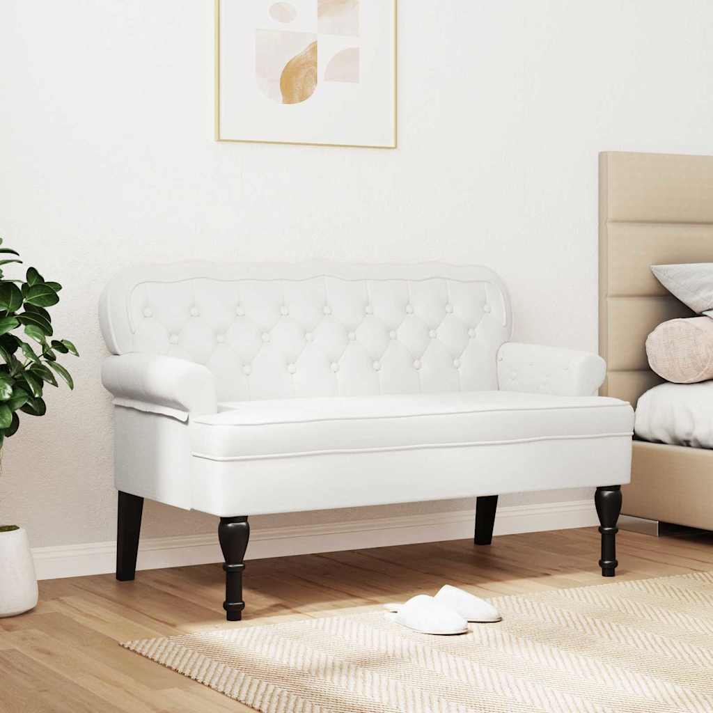 vidaXL Fotel Chesterfield Biały 119,5 x 64,5 x 75 cm Skóra ekologiczna