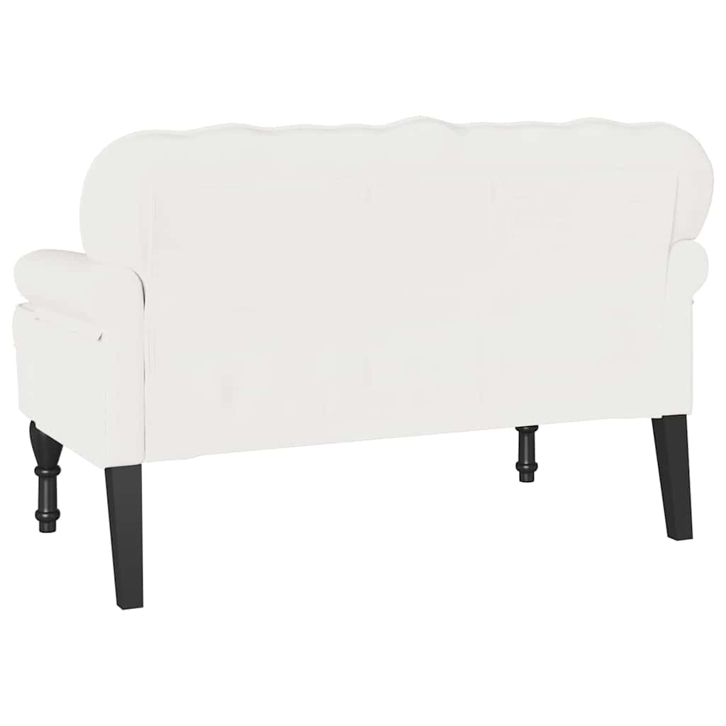 vidaXL Fotel Chesterfield Biały 119,5 x 64,5 x 75 cm Skóra ekologiczna
