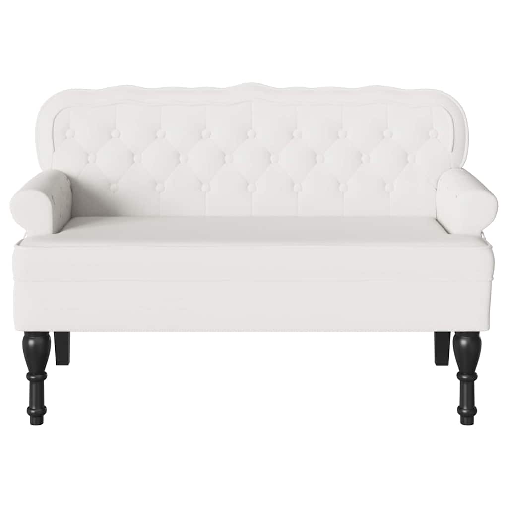 vidaXL Fotel Chesterfield Biały 119,5 x 64,5 x 75 cm Skóra ekologiczna