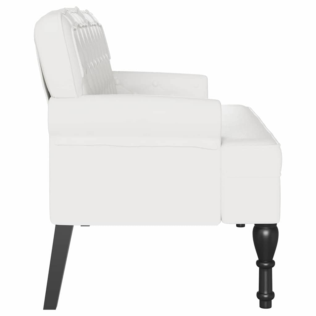 vidaXL Fotel Chesterfield Biały 119,5 x 64,5 x 75 cm Skóra ekologiczna
