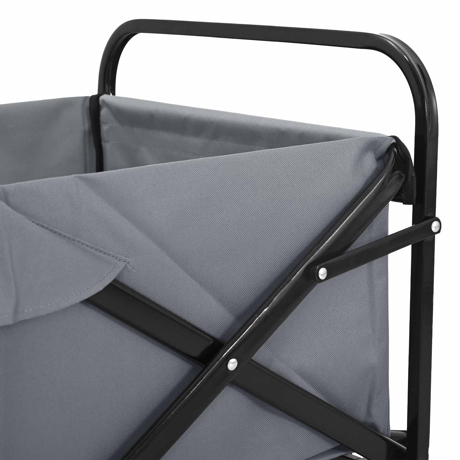vidaXL Wózek Składany Szary 89 x 63 x 96 cm Stal i poliester Oxford