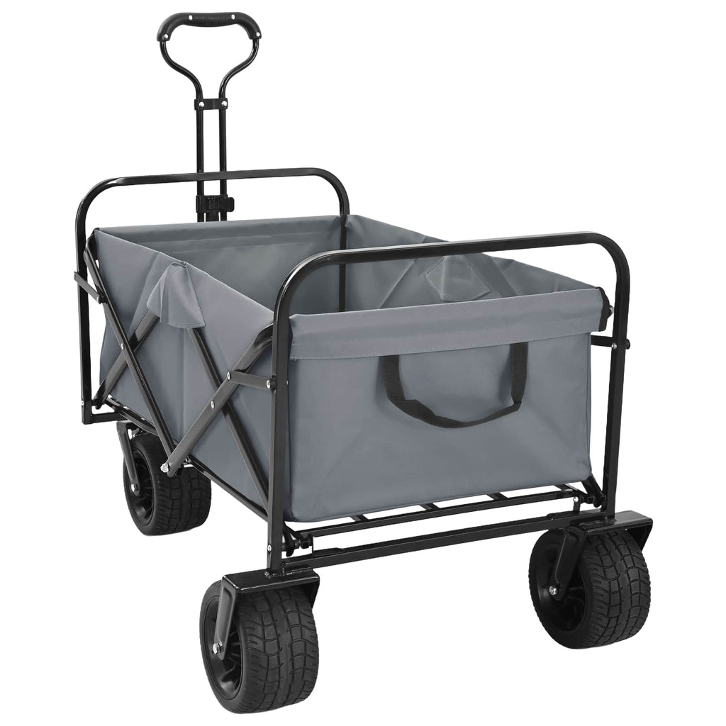 vidaXL Wózek Składany Szary 89 x 63 x 96 cm Stal i poliester Oxford