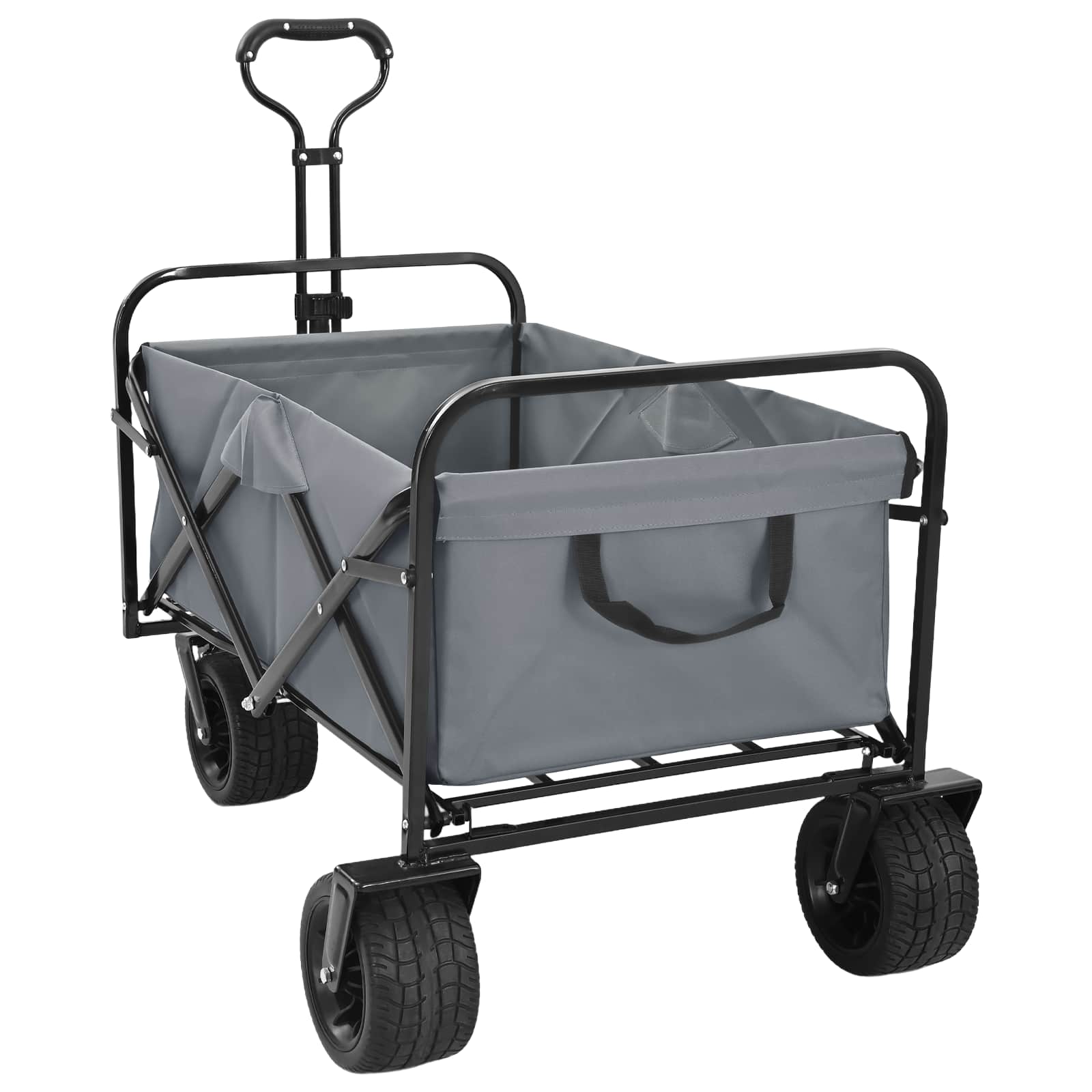 vidaXL Wózek Składany Szary 89 x 63 x 96 cm Stal i poliester Oxford