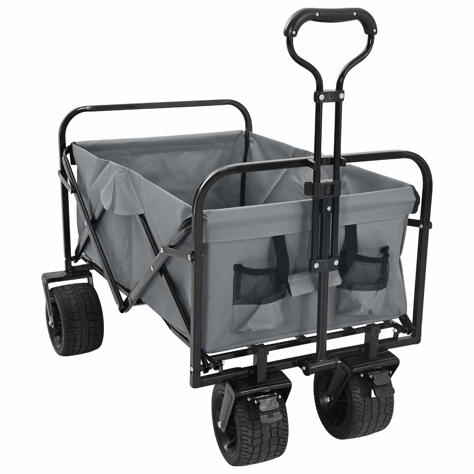 vidaXL Wózek Składany Szary 89 x 63 x 96 cm Stal i poliester Oxford