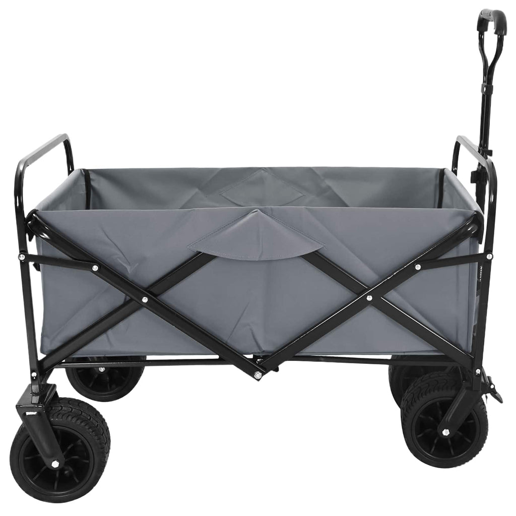 vidaXL Wózek Składany Szary 89 x 63 x 96 cm Stal i poliester Oxford