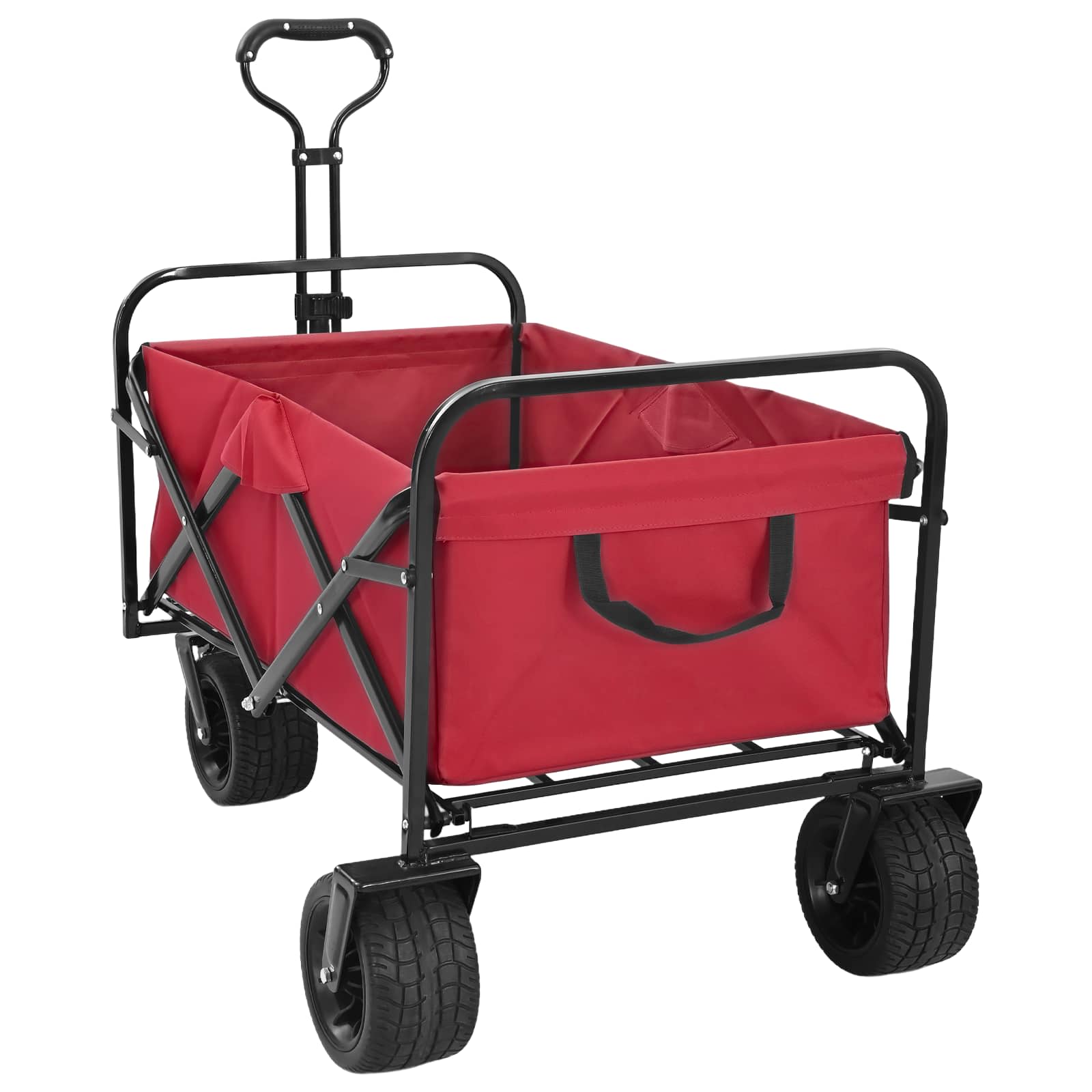 vidaXL Wózek Składany czerwony 89 x 63 x 96 cm Stal i poliester Oxford