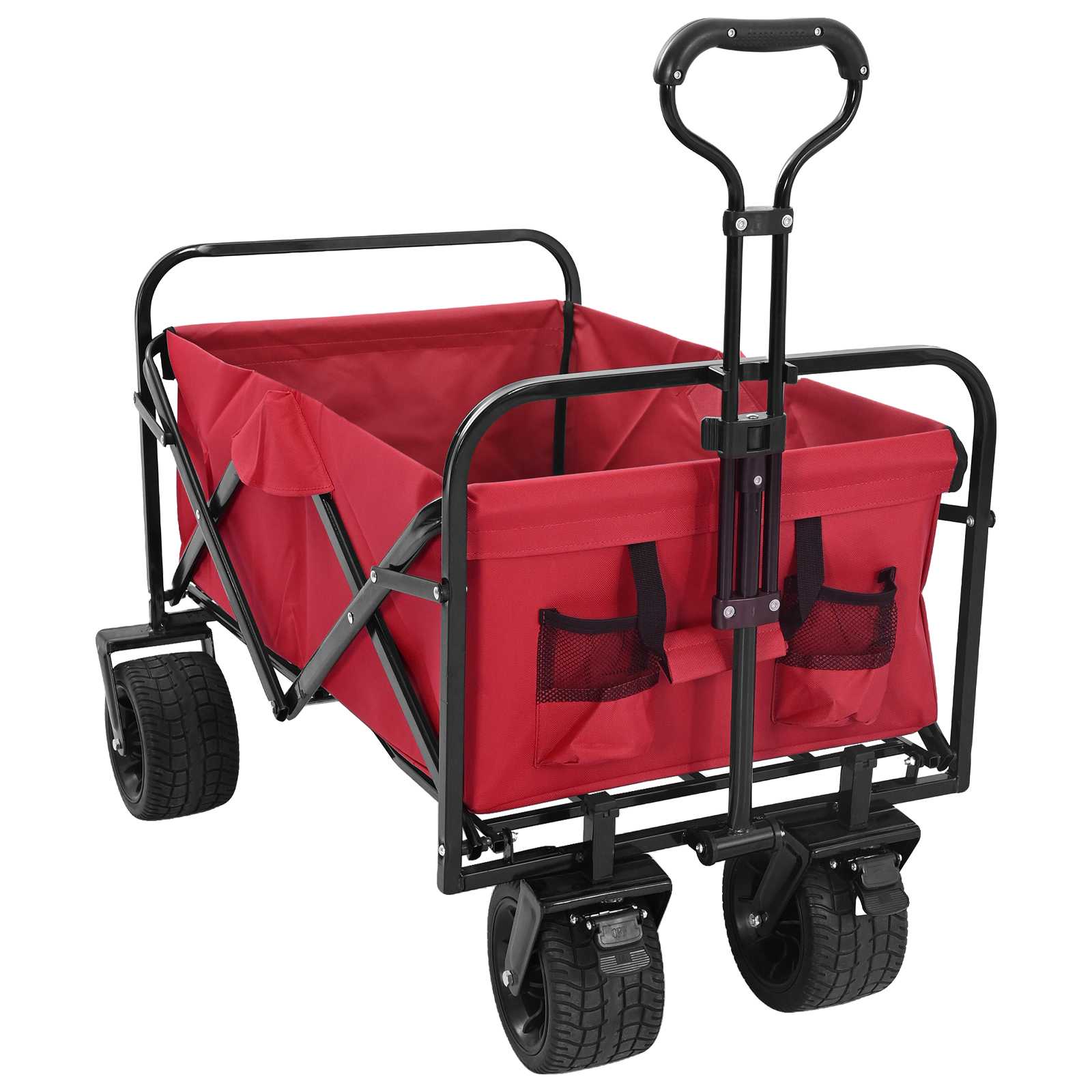 vidaXL Wózek Składany czerwony 89 x 63 x 96 cm Stal i poliester Oxford