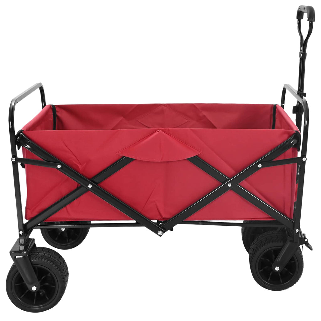 vidaXL Wózek Składany czerwony 89 x 63 x 96 cm Stal i poliester Oxford