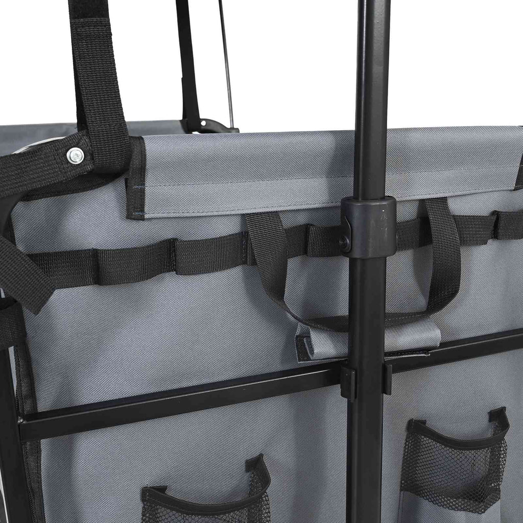 vidaXL Składany Wózek Ręczny Szary 105 x 56,5 x 116 cm Tkanina Oxford