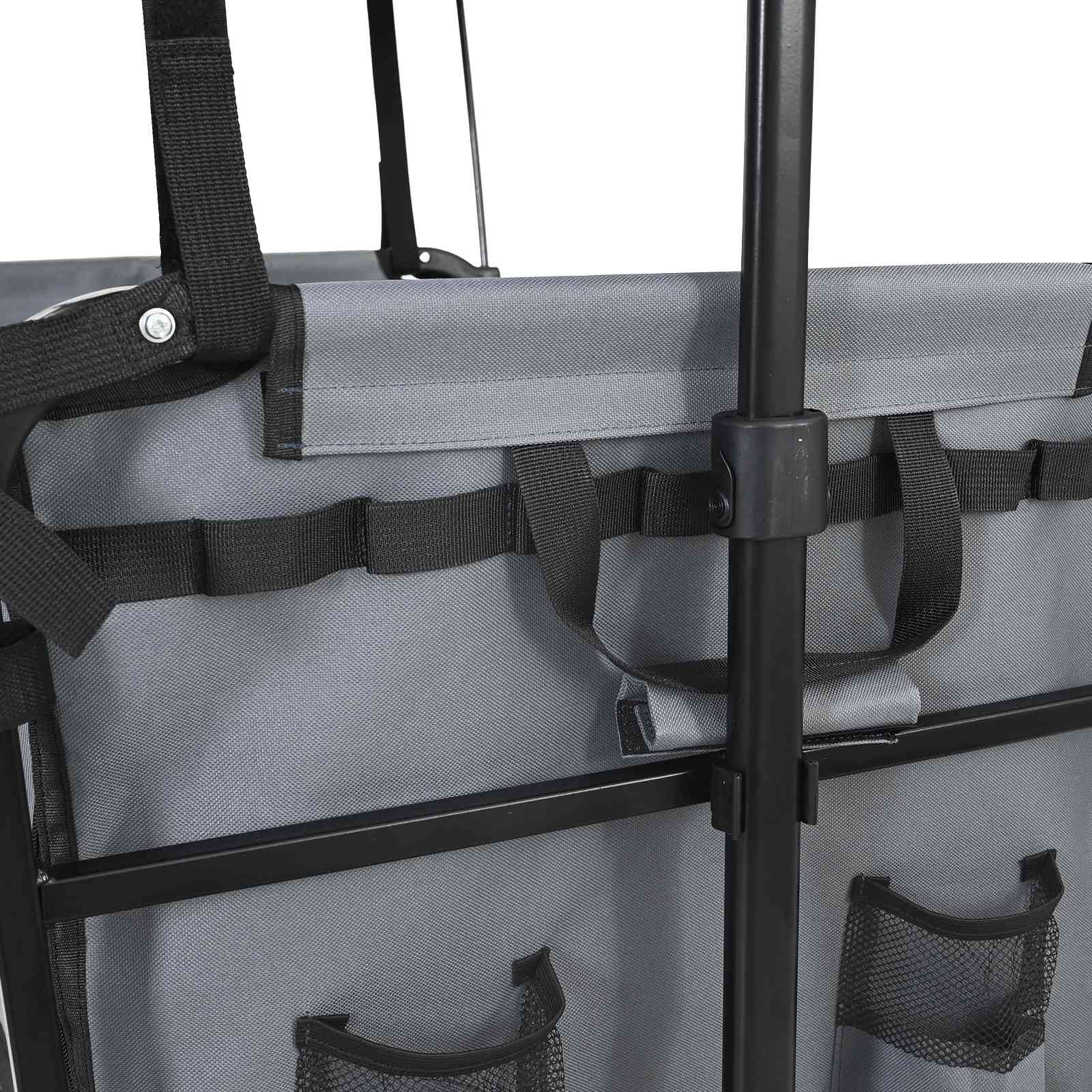 vidaXL Składany Wózek Ręczny Szary 105 x 56,5 x 116 cm Tkanina Oxford
