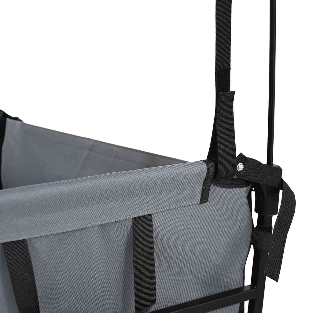 vidaXL Składany Wózek Ręczny Szary 105 x 56,5 x 116 cm Tkanina Oxford